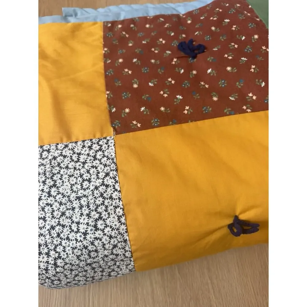 Vintage Handmade Patchwork Quilt Hand Tied Patchwork 76x61